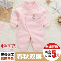 Quần áo trẻ em mùa xuân và mùa thu đôi cotton quần áo sơ sinh 0-3 tháng 6 Quần áo nam nữ ấm áp mùa xuân cho bé quần áo trẻ sơ sinh