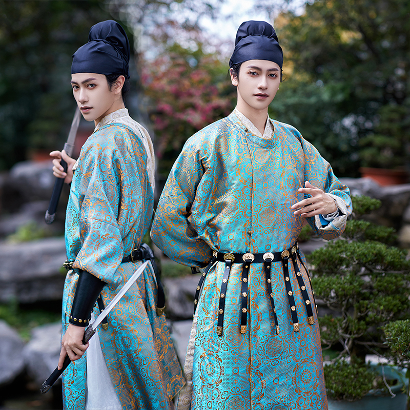 Mokerian Tang-Style Round-Neck Robe for Men, Traditional Chinese Clothing, New Spring and Autumn Model, Authentic Swordsman Replica Original Tang Suit
