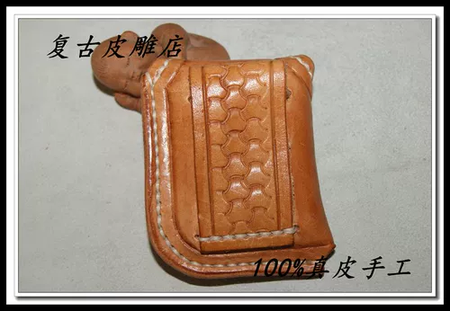 Резная кожаная зажигалка ручной работы, чехол, из натуральной кожи, делается под заказ, 1.5см