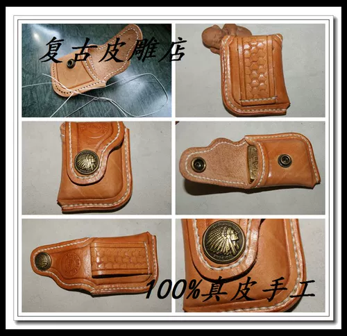 Резная кожаная зажигалка ручной работы, чехол, из натуральной кожи, делается под заказ, 1.5см