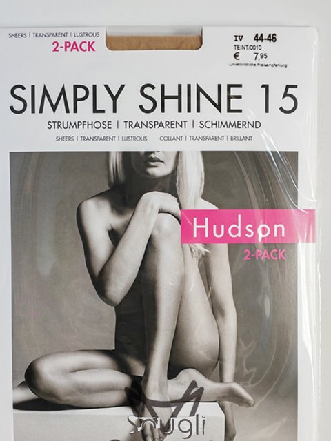 [2-Pack] German Imported Hudson Simply Shine 15D Sexy Glossy Pantyhose