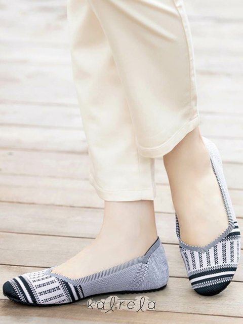 Big Sale Japanese Imported Naigai Comfort Fly Knitted Lightweight Soft-Soled Women's Shoes Loafers