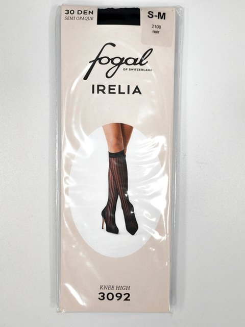 Swiss Imported Fogal 30D Vertical Stripe Elastic Matte Comfortable Breathable Non-Slip Mid-Calf Socks for Women