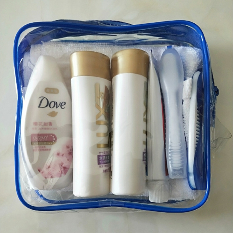 Hynix Wash Suit Travel 7 pieces Wash Hair Conditioner Shower toothpaste Toothpaste Comb Toothbrush Square Towels