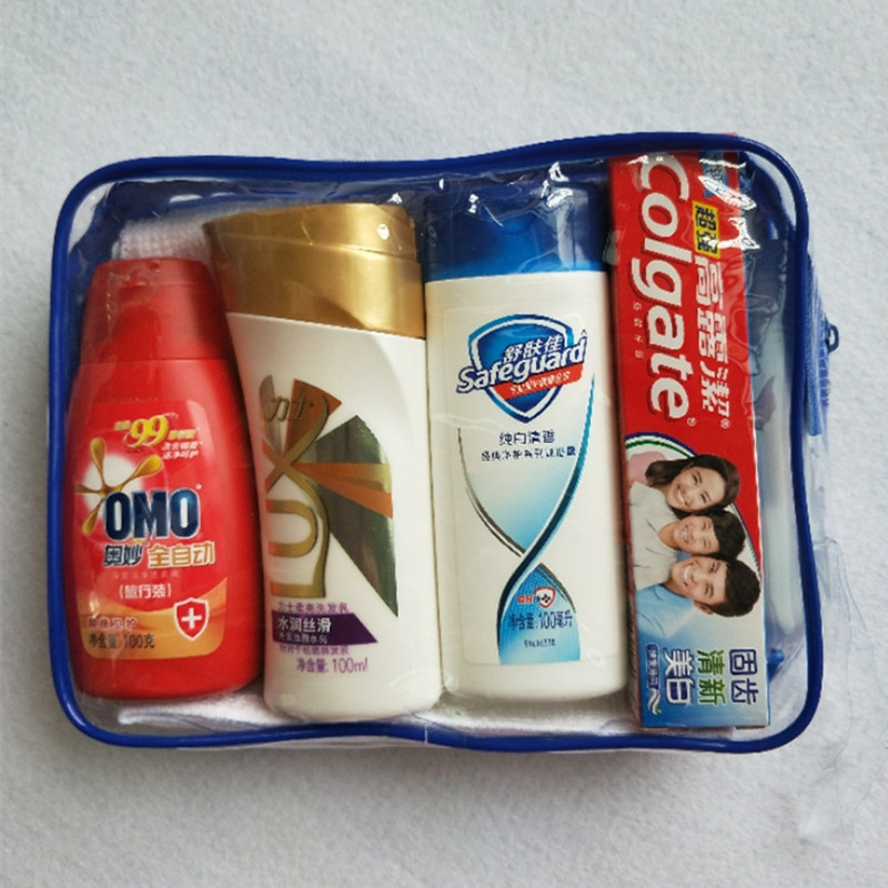 Travel Toiletries Set 7-Piece Grooming Kit Travel Fitness Travel Portable Transparent Storage Bag