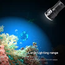 Diving flashlight Outdoor sports diving photography fill light 8000lm high light light Underwater range 500M