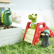 zakka dinosaur animal fleshy flower insert card micro landscape with landscaping creative gift decoration ornaments