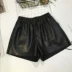 Thời trang quần skinny da quần lửng nữ thu đông 2018 phiên bản mới của Hàn Quốc diện quần lửng ống rộng cạp cao quần ống rộng
