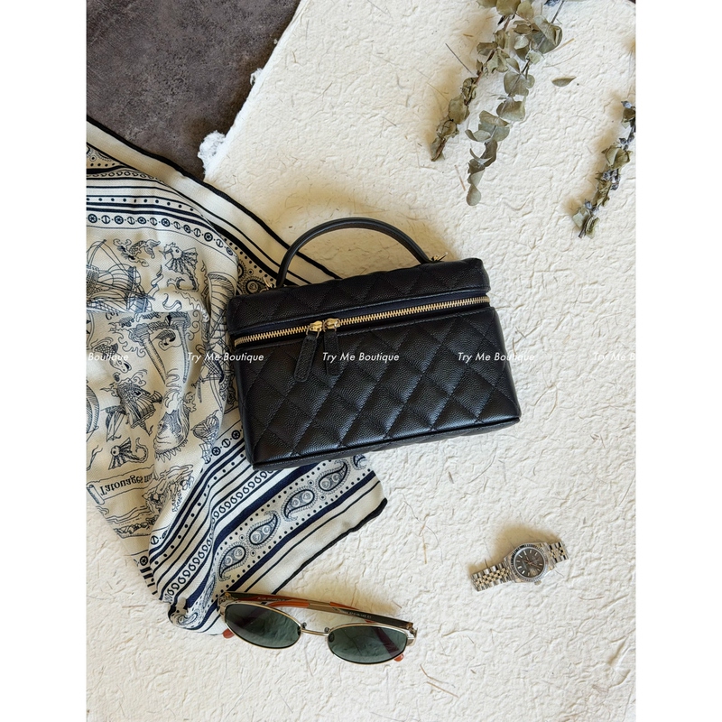Try Me! Lp Style Handle Lunch Box, Diamond Pattern Cowhide Long Box Chain Crossbody Handbag for Women