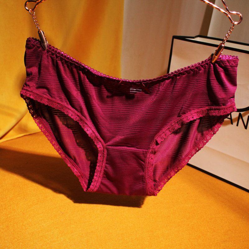 Comfortable and breathable Dark Veins Ice Velvety Underpants Female Lace Women's Sexy Slim No Marks Lady Triangle Pants Head