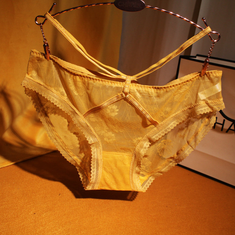 Very good quality (light and breathable) European and American sexy lace panties women temptation briefs summer thin section