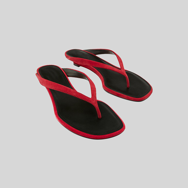 Md Women's Shoes Spanish Red Comfortable Sheepskin Flip-Flops Old Money Style Simple Kitten Heel Thong Sandals for Summer Md Women's Shoes Spanish Red Comfortable Sheepskin Flip-Flops Old Money Style Simple Kitten Heel Thong Sandals for Summer