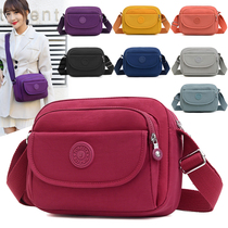 New waterproof nylon cloth shoulder bag solid color small bag womens diagonal backpack casual canvas shoulder bag small square bag