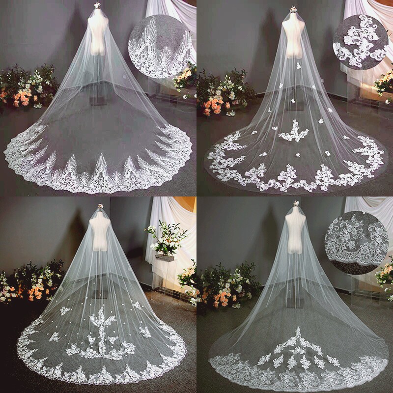 Long version of bridal head yarn female headwear overfairy wedding accessories soft yarn Korean wedding dress ultra-long trailing wedding dresses
