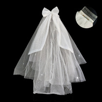 Bridal Shiny Head Net Red Photo Props Super Senssen Ensemble Retro Head Yarn Headwear Female Lace Bright Sheet Headwear