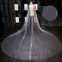 Shake-in-the-same bright shiny dresses super-long big trailing wedding gown wedding gown bride wedding photo headwear