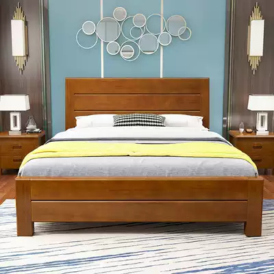 Chinese solid wood bed Double bed 1 8 meters 1 5 single air pressure bed with drawer high box storage bedroom storage bed