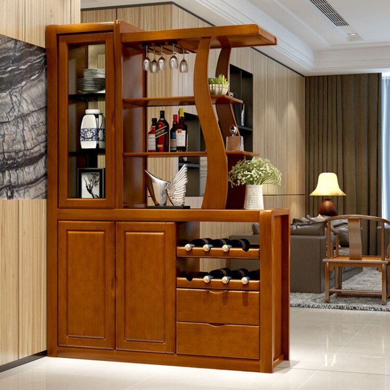 Solid Wood Room Cabinet Living Room Wine Cabinet Double Sided Shoe