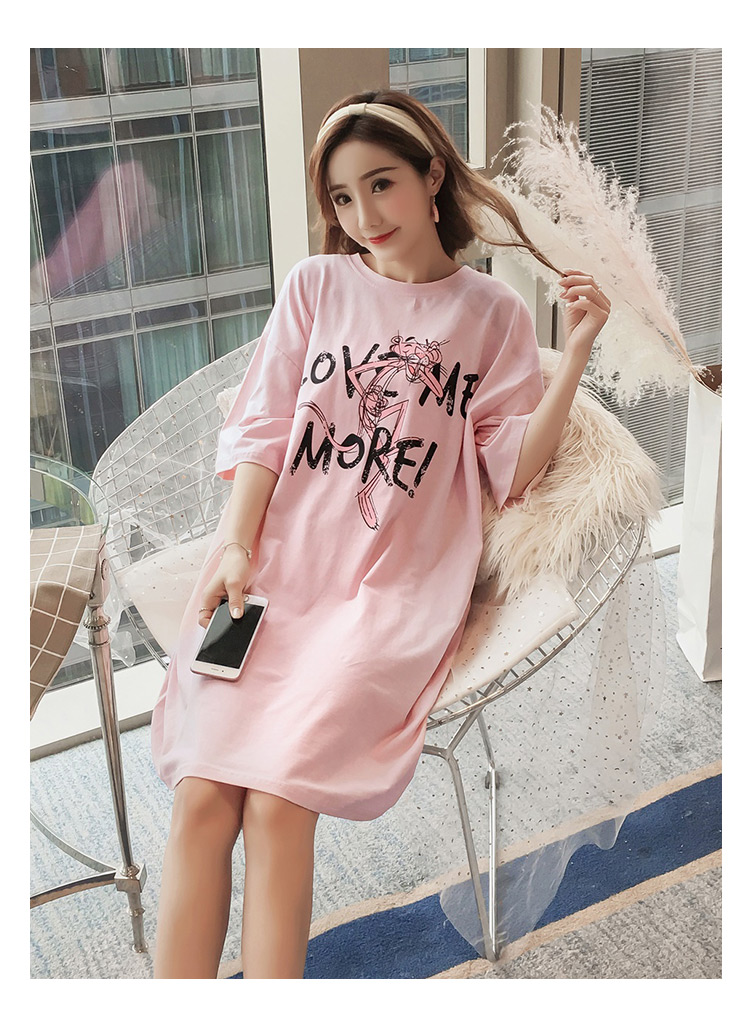 Nightdress nữ mùa hè Hàn Quốc phiên bản sinh viên mới công chúa dễ thương bông ngắn tay áo có thể được đeo bên ngoài phụ nữ mang thai lỏng dài đồ ngủ