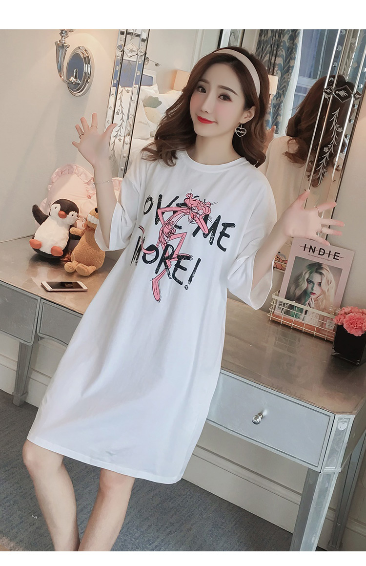 Nightdress nữ mùa hè Hàn Quốc phiên bản sinh viên mới công chúa dễ thương bông ngắn tay áo có thể được đeo bên ngoài phụ nữ mang thai lỏng dài đồ ngủ