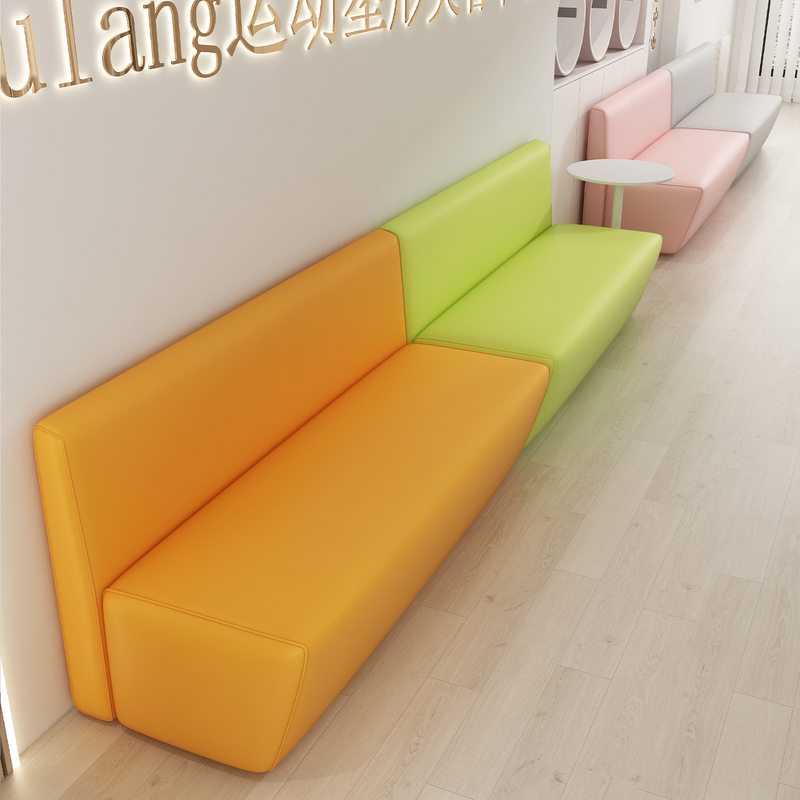 Yoga Studio Dance Room Front Desk Reception Hall Rest Area Long Sofa Bench Waiting Area Simple Backrest Combination