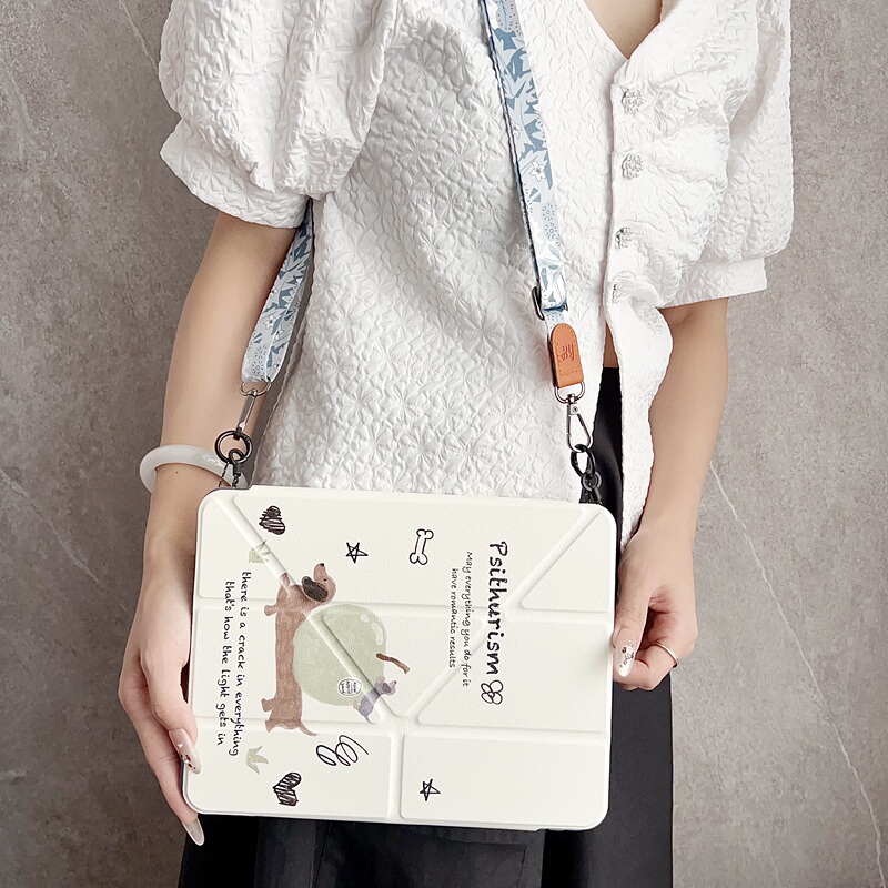 Lanyard iPad Protective Case Suitable for A16 Crossbody Air56 Magnetic Buckle 3+Y Anti-Bending Pro11 with Pen Slot Portable 89Th Generation Acrylic Horizontal and Vertical Stand Apple Mini67 Portable 11Th Generation Tablet Hard Case