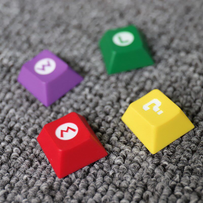 Mario keycap tribute to Nintendo Mario Luigi pbt personality creative keycap deep burning oil