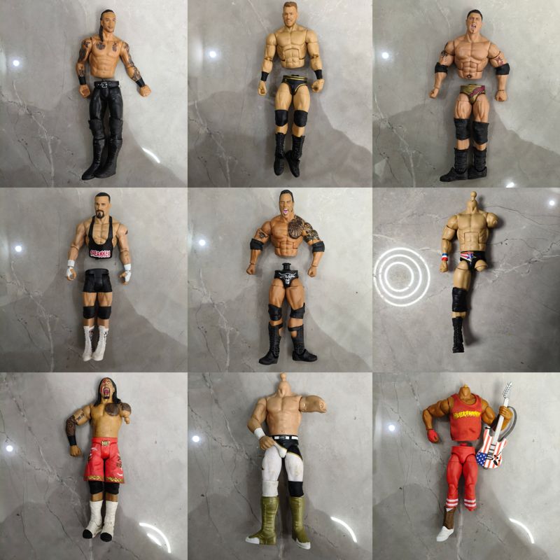 Wwe Wrestler Figure with Damaged Body, Batista, Johnson, Broken Waist