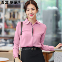 Satin Acetate Shirt Woman Long Sleeve Design Sensation Niche Professional Temperament Snowspinning Blouse 2022 Spring New Lining Clothing