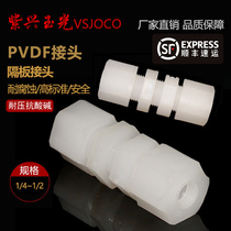 PVDF through-plate connector Plastic card sleeve Hose Quick-connect double-headed threaded adapter Pipe fittings connector