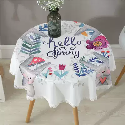 Pastoral small round table tablecloth round table cloth round table cloth household round table cloth household round table rectangular square coffee table dining room