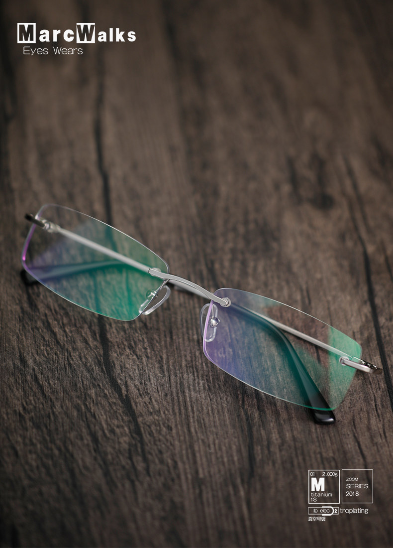 Ultra light unframed pure titanium titanium alloy spectacle frame eye frame myopia male and female game-frame memory titanium near-lens size