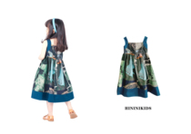HININI original design 2021 summer new product GIRLS Oil painting dress Sundress SLEEVELESS floral pure cotton