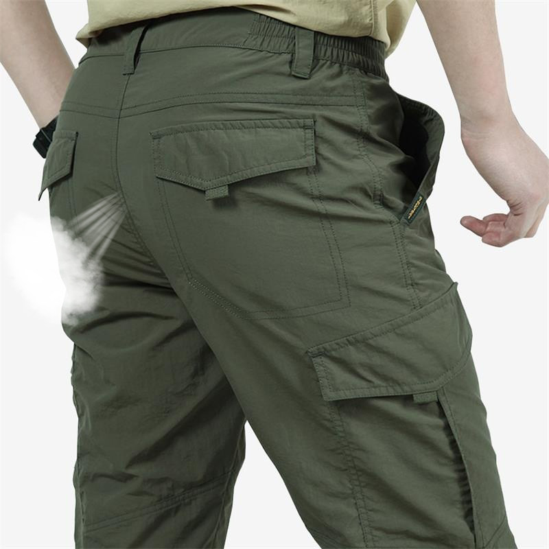 Mens Lightweight Tactical Pants Breathable Summer Casual A
