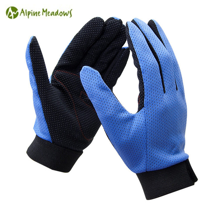 Refreshing thin lavender mesh colloidal long-finger gloves summer outdoor quick-drying mountaineering riding full-finger gloves