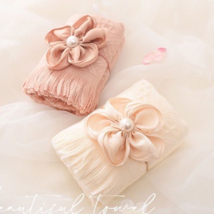 Mori Style Lawn Wedding Pure Cotton Tassel Towel Hand Gift Wedding Favors Birthday Group Building Gift High-End Pure Cot