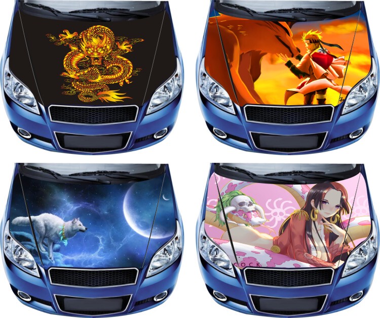 Car Engine Decorative Stickers Dragon Personality Engine Cover Modification Beauty Car Sticker Tiger Car Front Anime Graffiti Painting