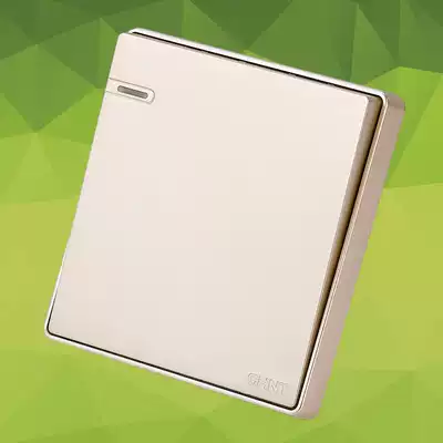 Zhengtai switch socket one-open double-cut large board switch 86 type 2C single-open two-control panel Champagne gold embedded steel frame