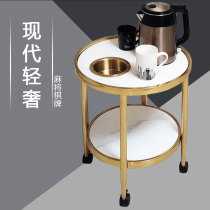 Mahjong machine tea table mahjong table chess room tea rack stainless steel glass Rock board modern simple light luxury tea table