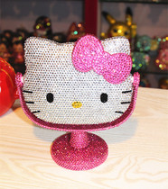 Little flower cat desktop mirror rotating makeup mirror mirror table mirror ktcat flip mirror hand-made diy stick drill