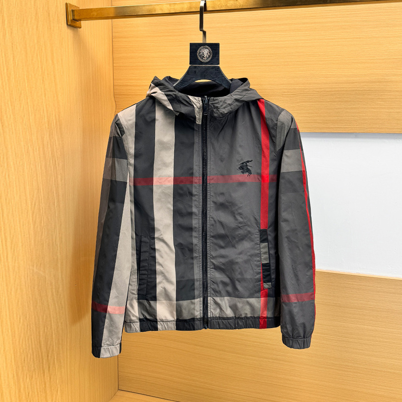 European-Style Plaid Hooded Jacket for Men, Spring and Autumn 2025 New Model, Light Luxury High-End Trendy Brand, Slim-Fit Fashion Jacket