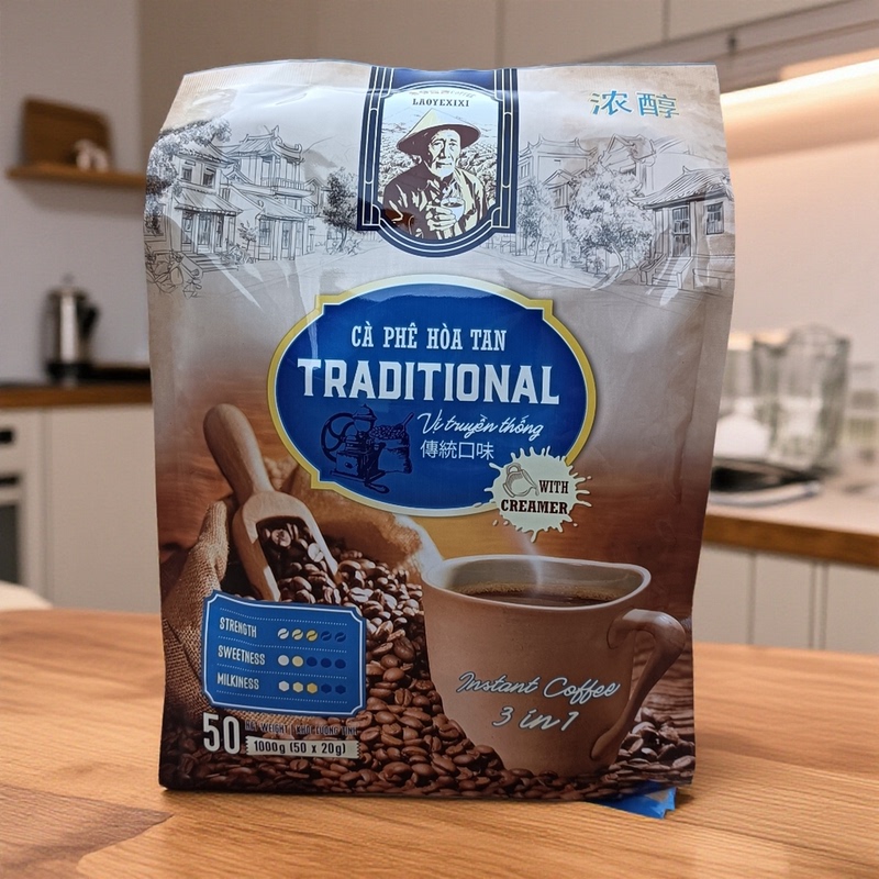 Laoyetutu 1000g Rich Three-In-One Instant Coffee Imported from Vietnam 20g X 50 Free Shipping