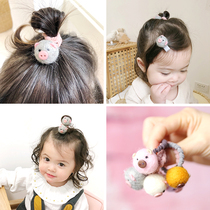 Korean childrens hair accessories Baby hair ring hair clip Baby cute wool felt pig clip tie less hair