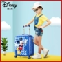 Disney xác thực trẻ em xe đẩy vali phổ bánh xe hành lý ánh sáng có thể đi xe túi học sinh - Va li vali nhựa