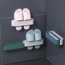  Bathroom punch-free slipper rack Bathroom wall-mounted door rear shoe rack Toilet drain storage rack artifact