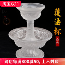 Tibetan utensils are shipped in batches crystal glass eight auspicious protector cups tantric ritual utensils white