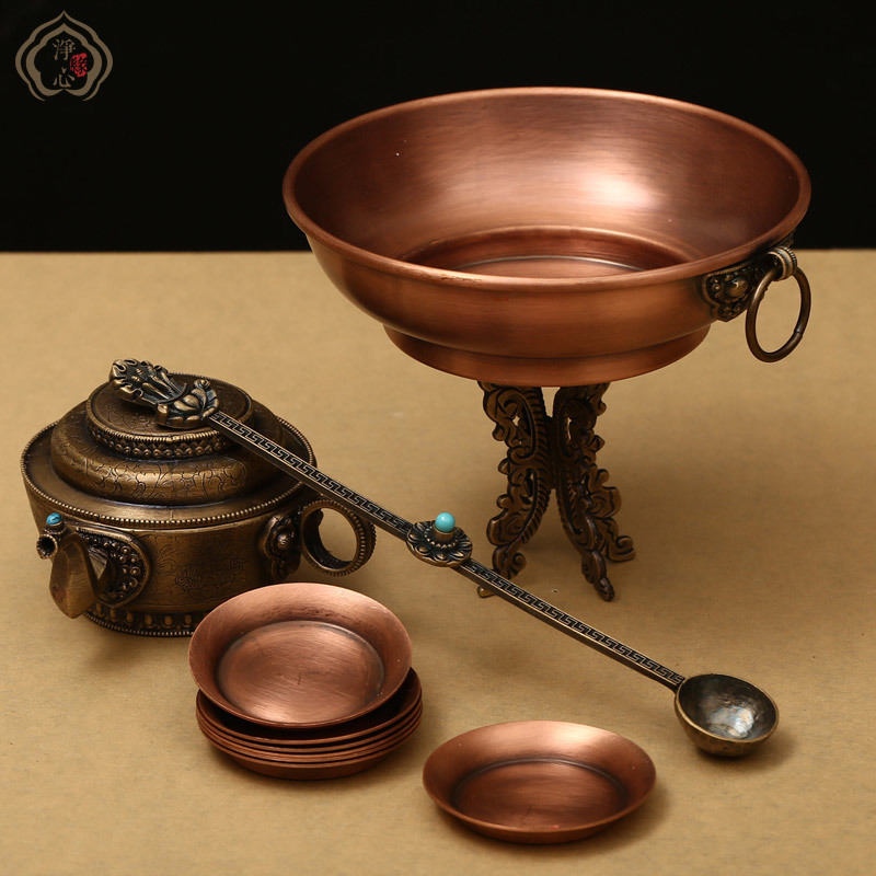 Water and land supply plate tantric instrument, water god of wealth practice pure copper supply plate repair plate gold copper special price