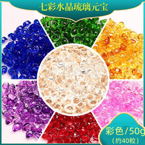 Colorful colored glaze small ingots for manza plate crystal seven gems crystal Buddha statue vase 1 catty about 400 pieces