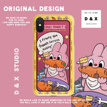 Single and row original design crazy rabbit Apple 11 phone case xsmax Huawei nova6 all-inclusive silicone soft case