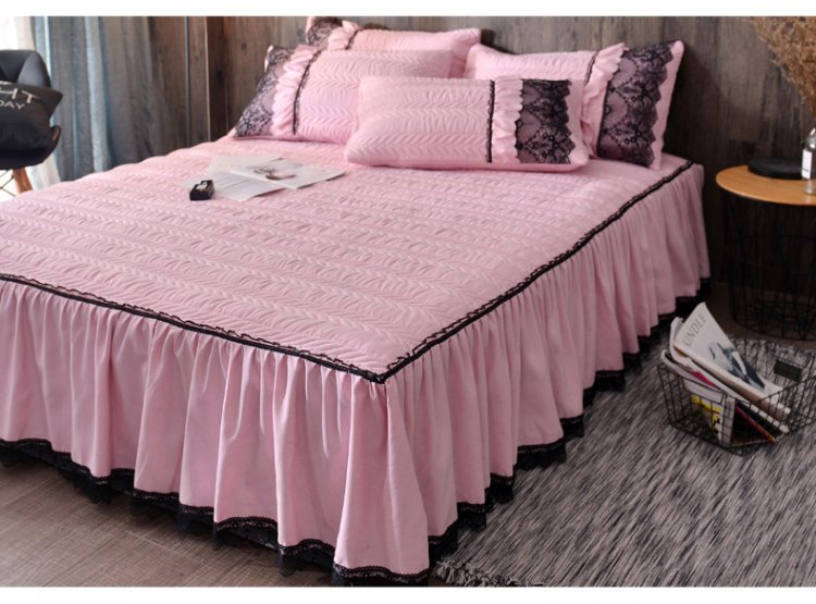Mùa xuân và mùa hè cotton bed bed bed bed váy đơn mảnh ba mảnh châu Âu dày ren giường - Váy Petti ga giường viền họa tiết